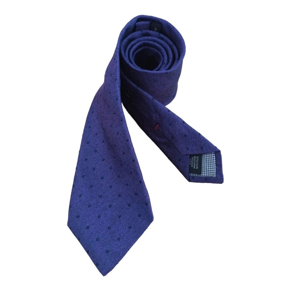 JOHN VARVATOS USA Purple Polka Dot Silk Tie ITALY 60"/ 3.1" EC